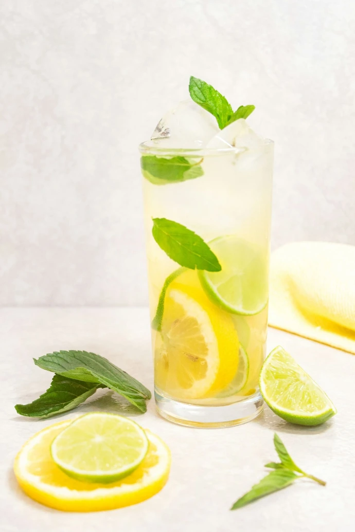 clear drinking glass with lemon juice